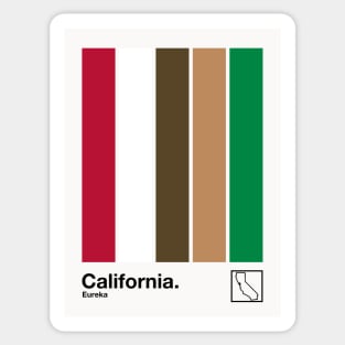 California  // Original Minimalist Artwork Poster Design Sticker